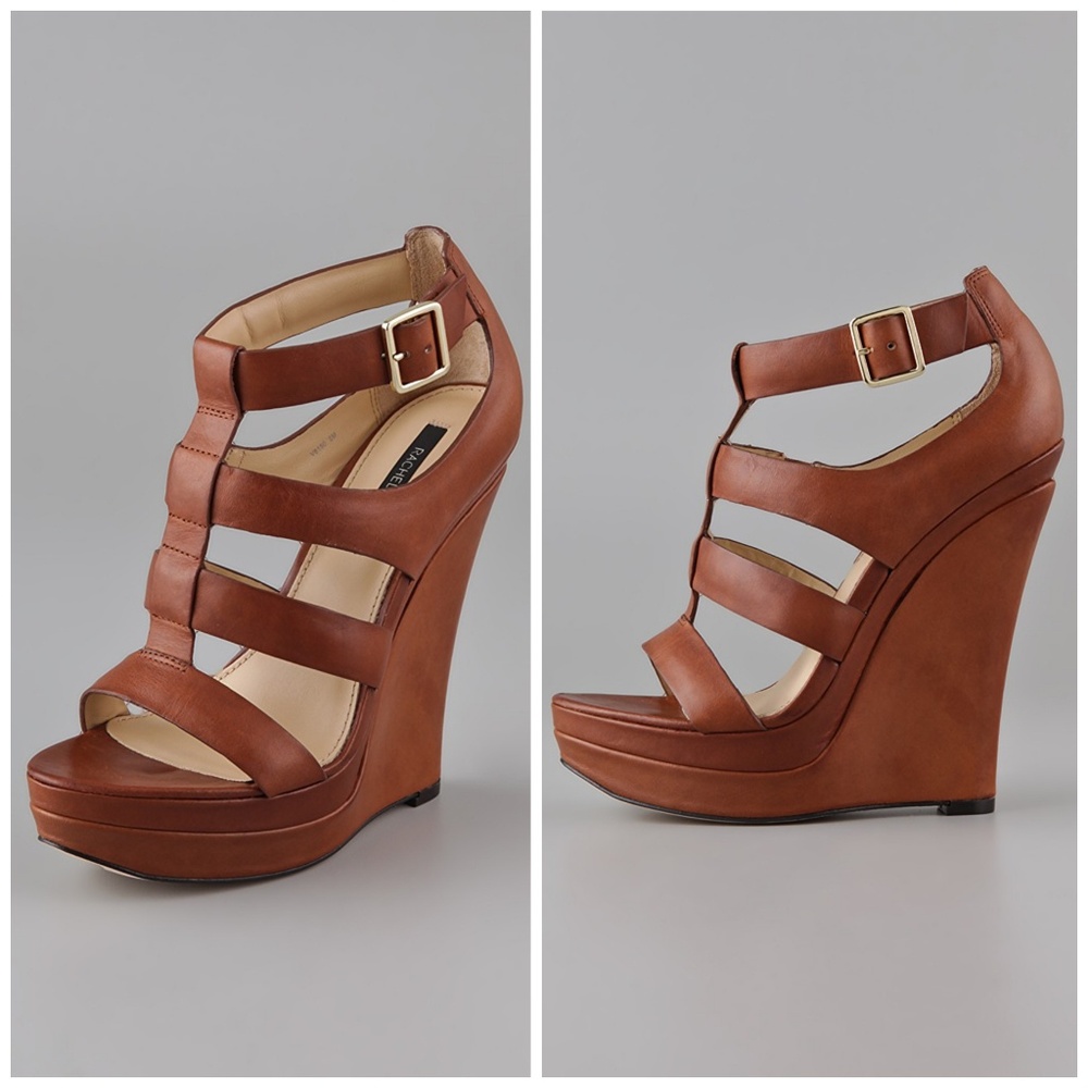 Rachel Zoe Kelsey Tan Wedge Sandal Platform Heels